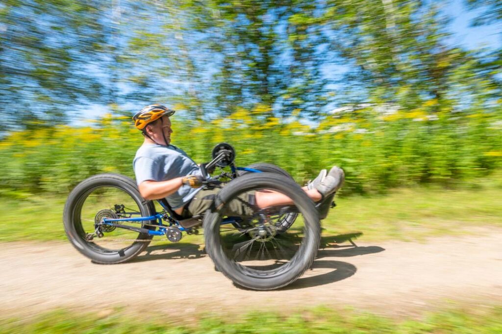 mountain biker on accessible trail