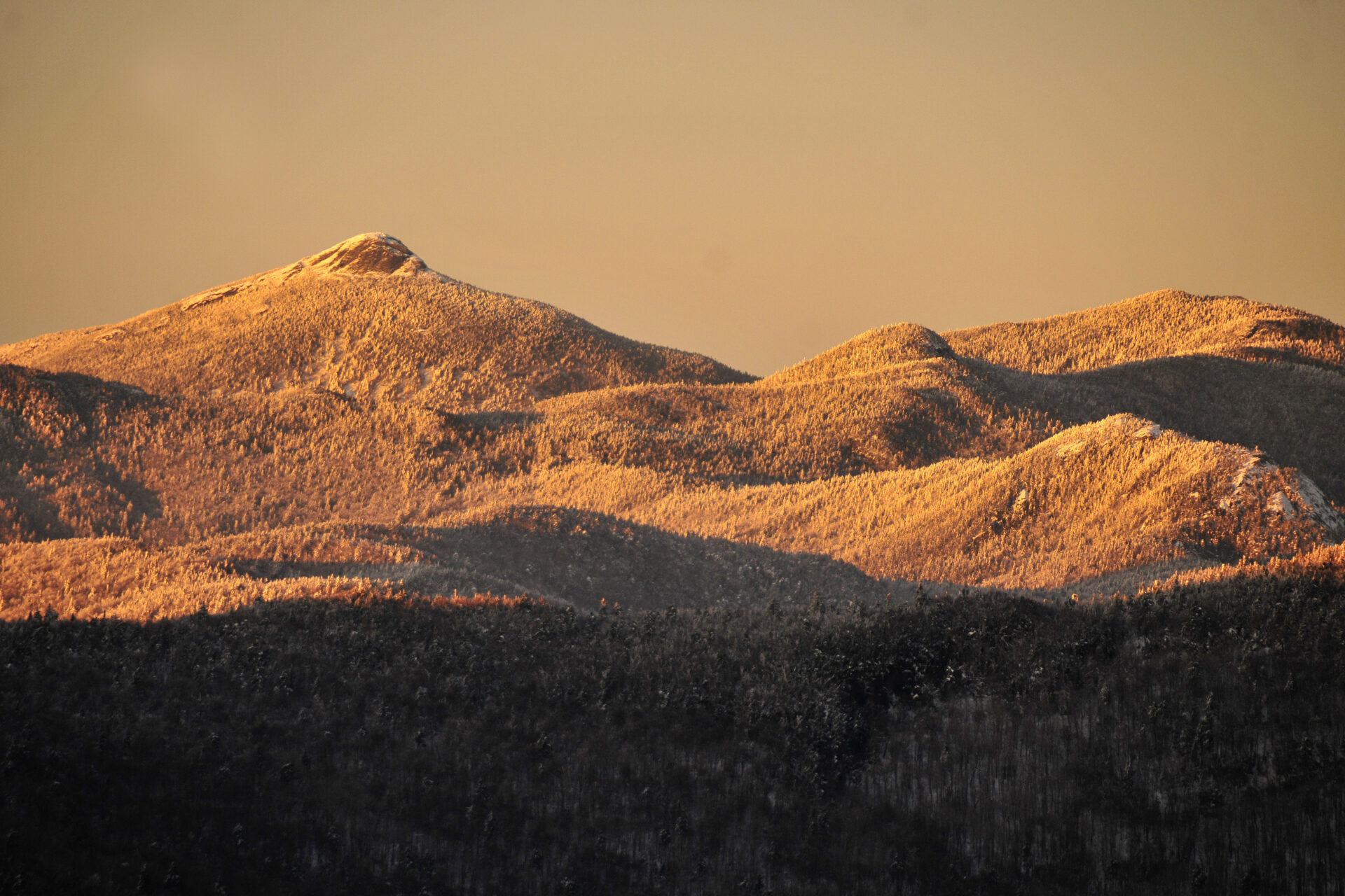 A snow covered Camel's Hump landscape photo