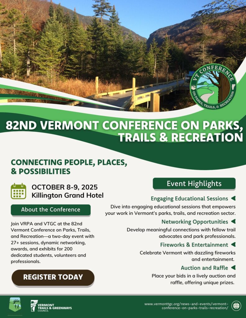 82nd Vermont Confreence on Parks, Trails & Recreation Flyer