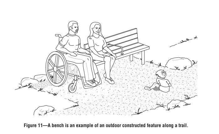 Accessible trail bench