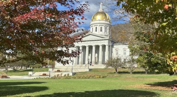 vermont statehouse in fall foliate