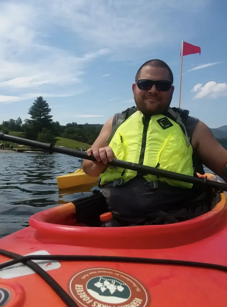 Mike in a kayak